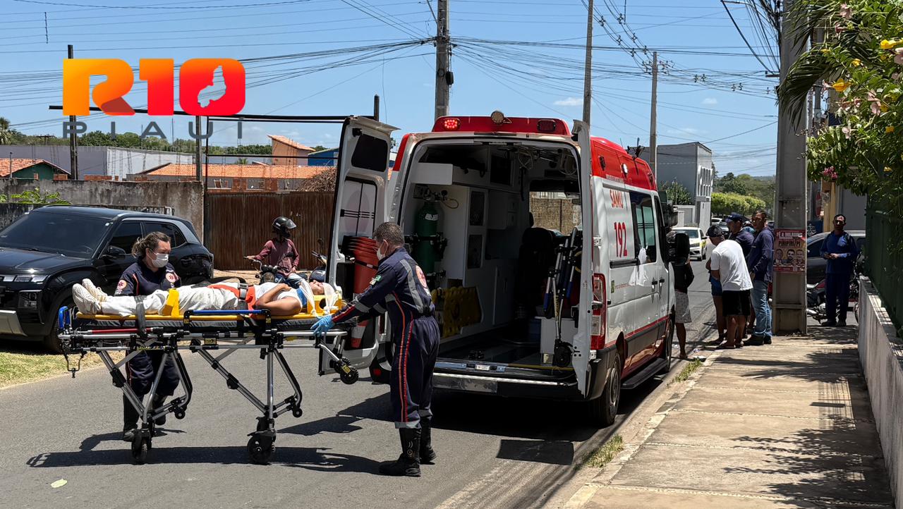 Colisão entre motos deixa mulher ferida em Piripiri