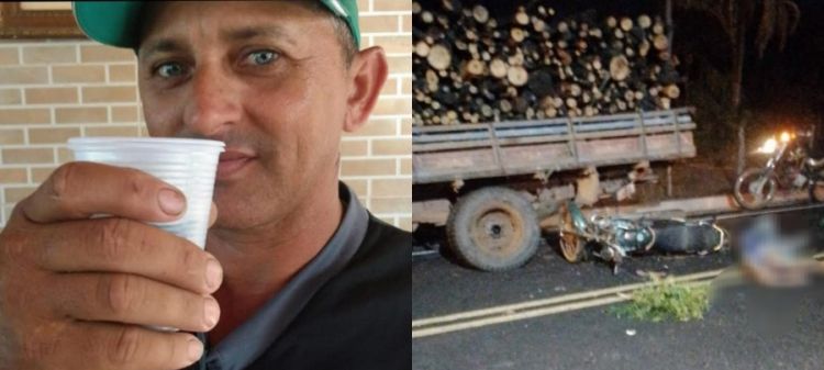 Motociclista morre após colisão com caminhão de madeira 