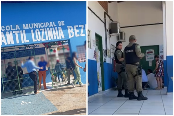 Homem armado com facão causa pânico ao ameaçar mulher em frente à escola