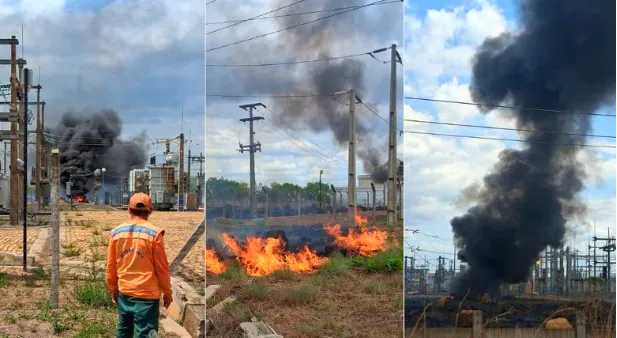Chamas atingem área de subestação de energia no Piauí