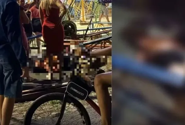 Mulher fica gravemente ferida ao cair de roda-gigante em parque de diversões
