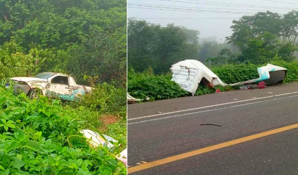 Idosa morre após grave colisão entre ambulância e caminhão no PI