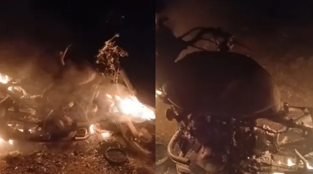 Criminosos matam homem, roubam moto e incendeiam veículo