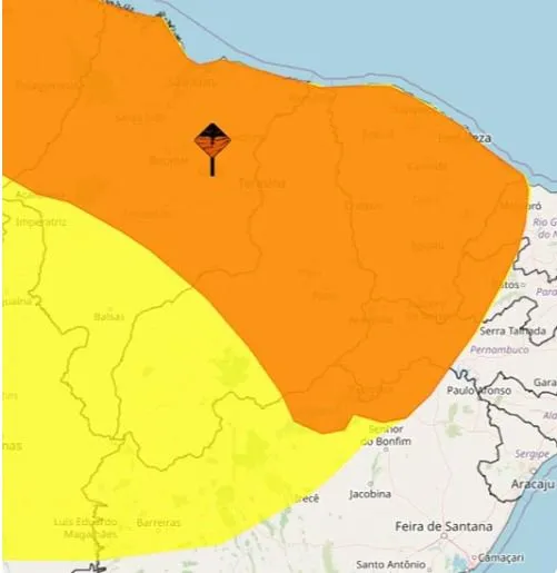 Inmet emite alerta laranja para chuvas intensas em Piripiri 