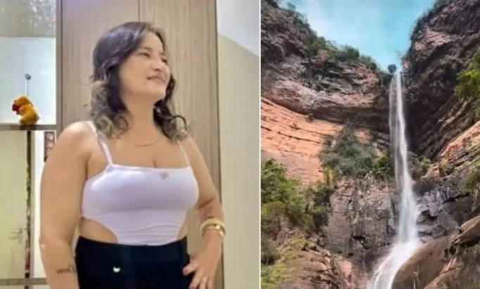 Mulher morre atingida por pedra que caiu do alto de cachoeira