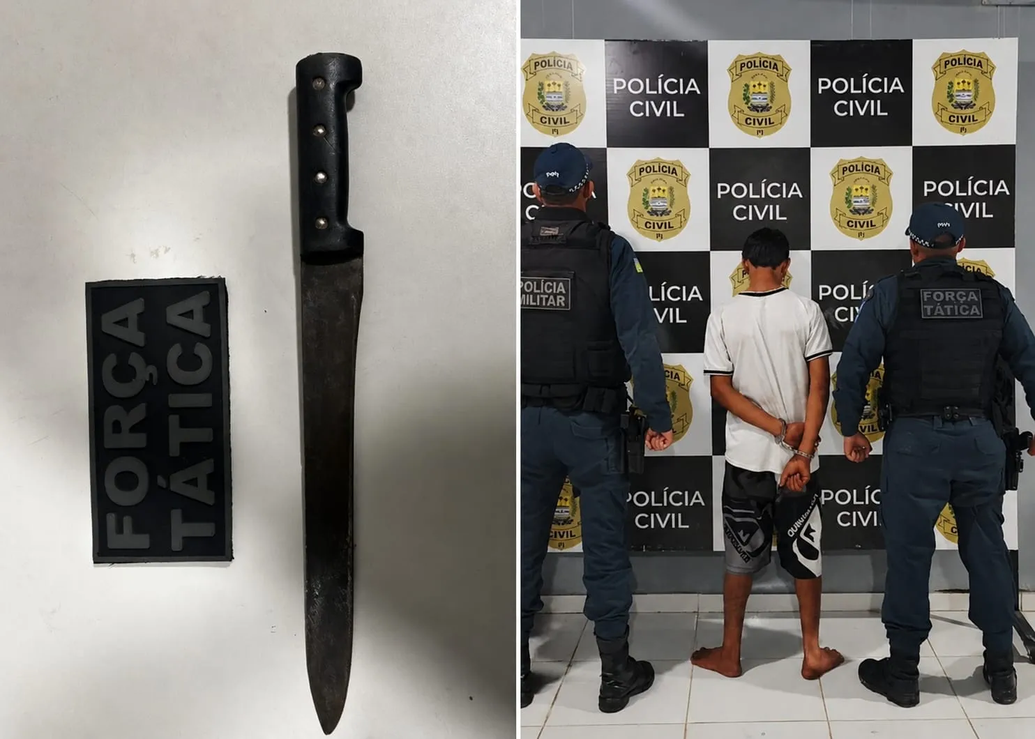 Polícia Militar prende suspeito de tentar roubar mulher com facão