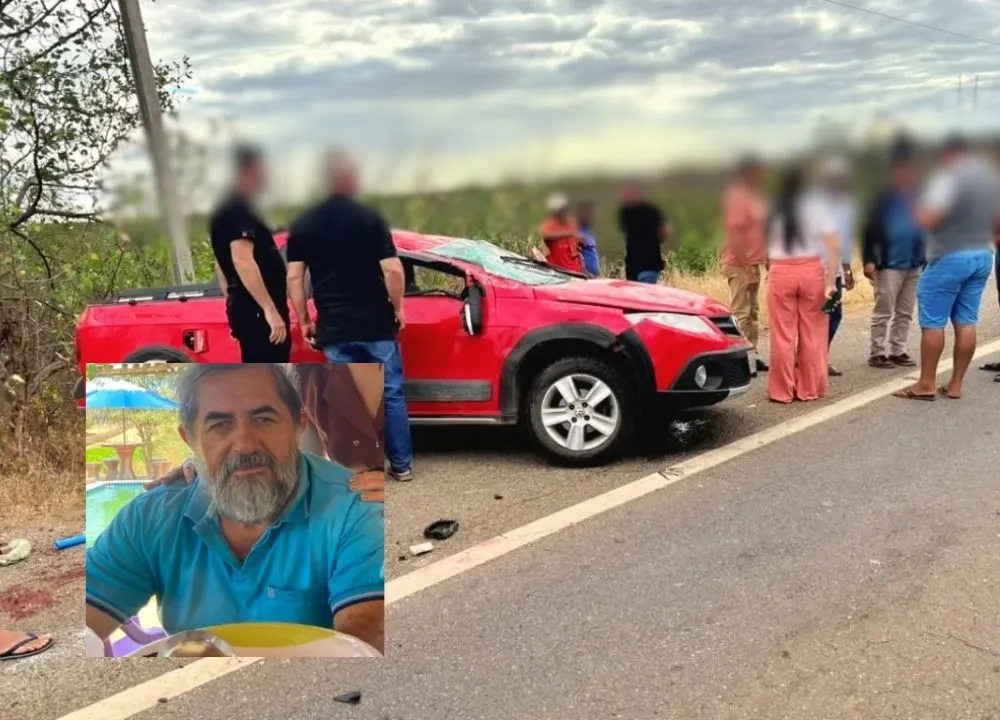 Homem de 67 anos morre após picape capotar em BR no Piauí