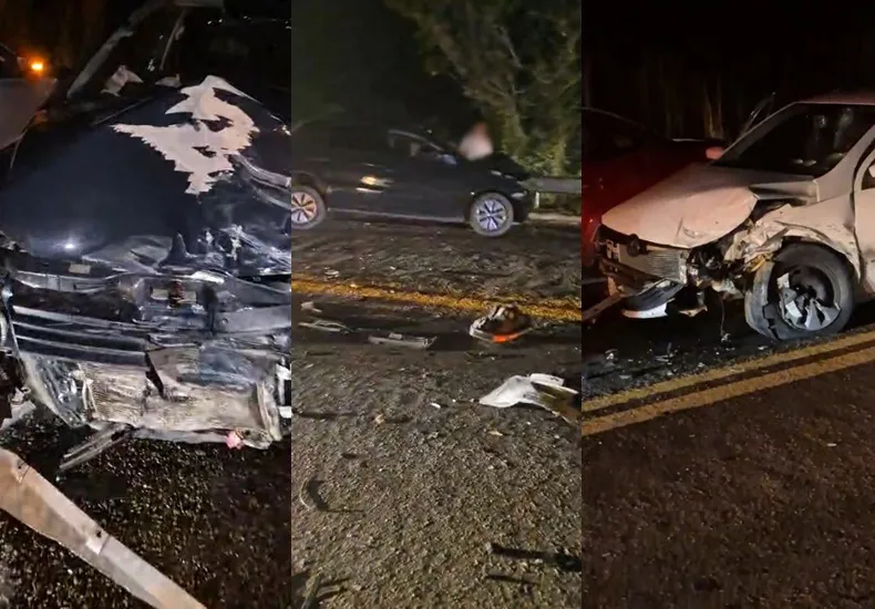 Colisão entre três carros deixa motorista ferido na BR-343 em Piracuruca