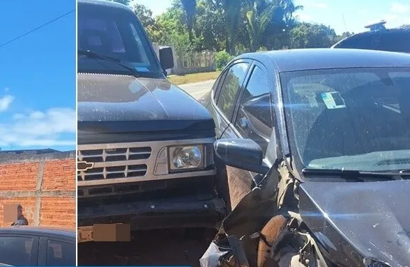 Colisão entre caminhonete e carro de passeio é registrada na BR-222