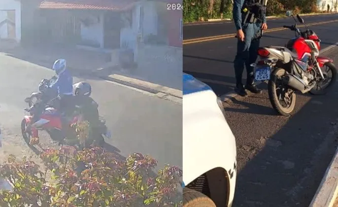 Dupla assalta homem na porta de casa e abandona moto roubada 